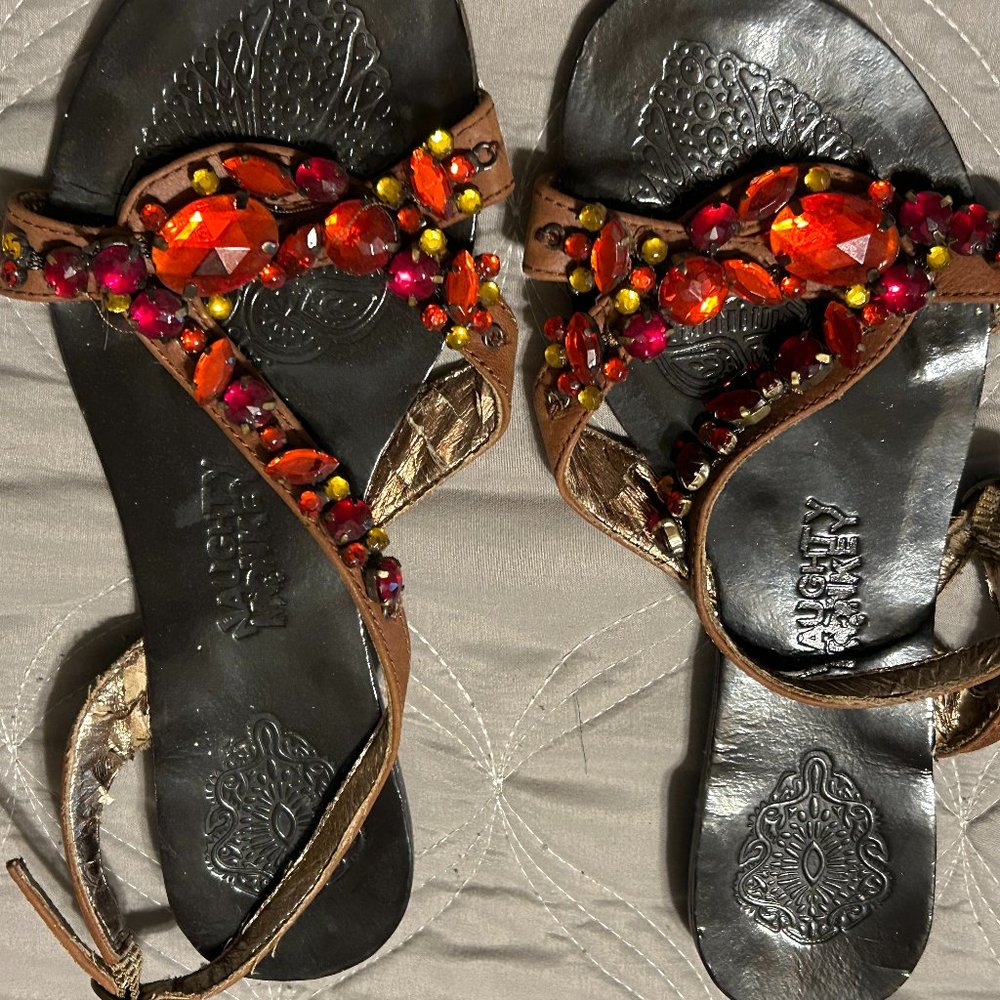 Red Jeweled Sandal Naughty Monkey